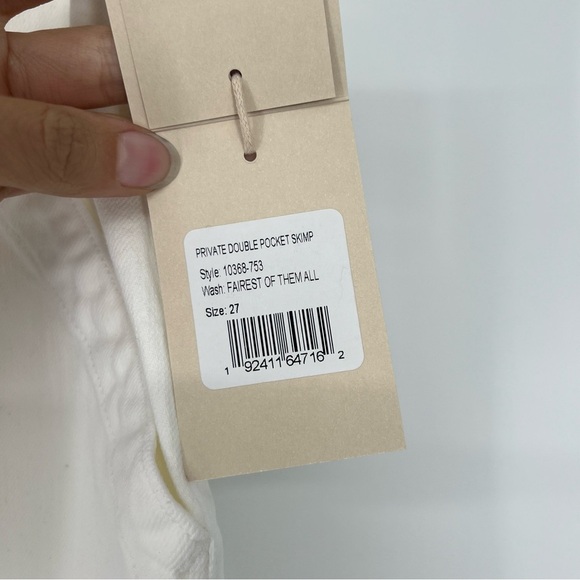 Mother Private Double Pocket Ship White Denim Jean in Fairest of them All 27 NWT - Picture 8 of 12